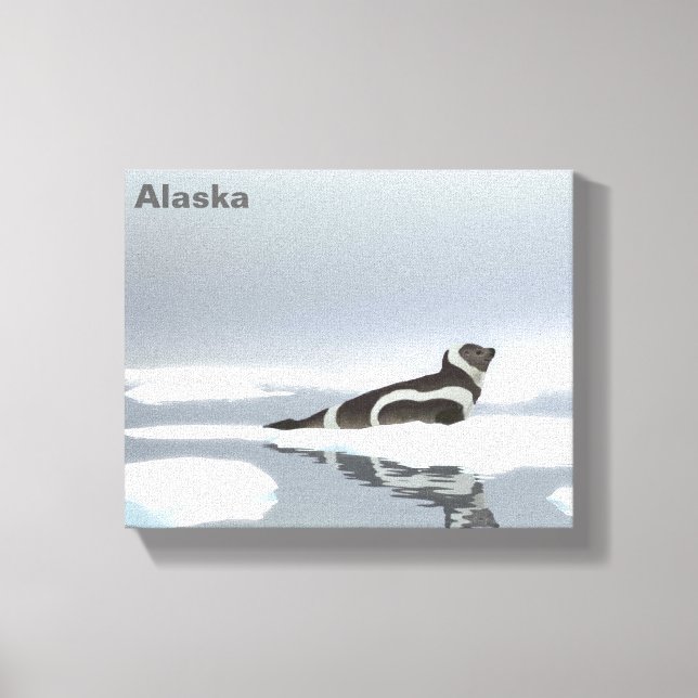 Ribbon Seal On Ice Canvas Print (Front)