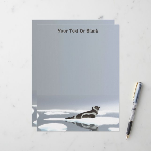 Ribbon Seal On Ice Custom Letterhead (Front/Back In Situ)