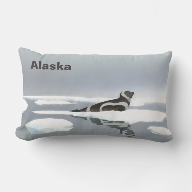 Ribbon Seal On Ice Lumbar Cushion (Front)