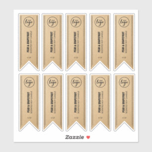 Ribbon Shaped Kraft Candle Labels