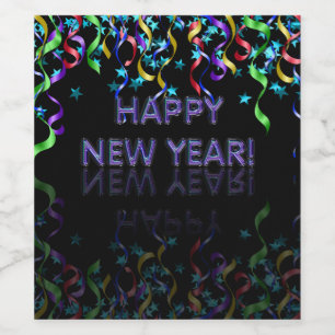 Ribbon Streamers   Happy New Year!   Wine Label