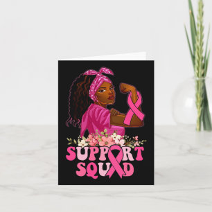 Ribbon Strong Women Support Squad Breast Cancer Card