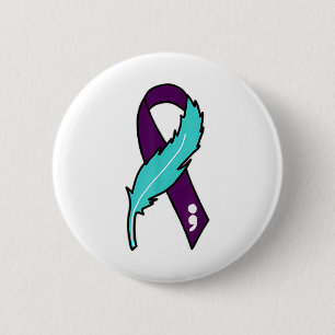 Ribbon Suicide Awareness Mental Health For Men Wom 6 Cm Round Badge