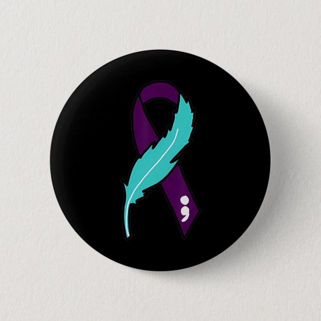 Ribbon Suicide Awareness Mental Health For Men Wom 6 Cm Round Badge (Front)