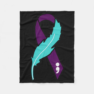 Ribbon Suicide Awareness Mental Health For Men Wom Fleece Blanket