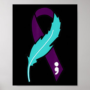 Ribbon Suicide Awareness Mental Health For Men Wom Poster