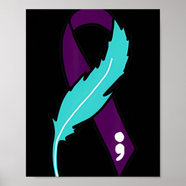 Ribbon Suicide Awareness Mental Health For Men Wom Poster (Front)