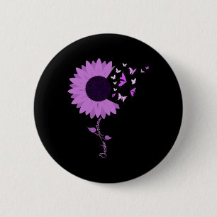 Ribbon Sunflower Butterfly Overdose Awareness Mont 6 Cm Round Badge
