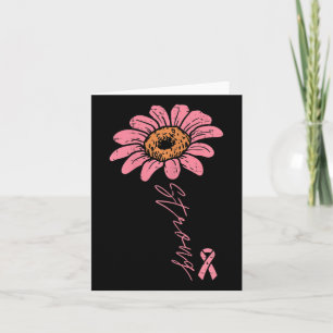 Ribbon Sunflower Strong Breast Cancer Awareness Wo Card