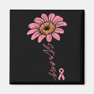 Ribbon Sunflower Strong Breast Cancer Awareness Wo Magnet