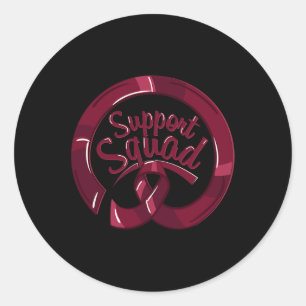 Ribbon Support Squad Brain Aneurysm Awareness  Classic Round Sticker