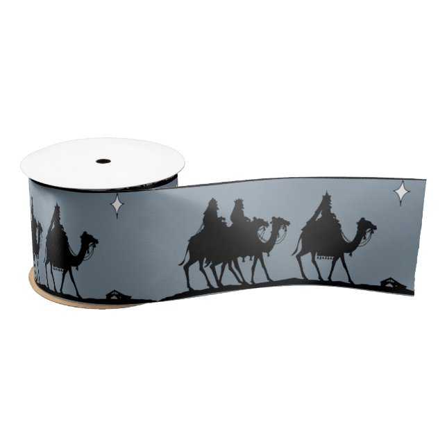 Ribbon Three Wise Men Follow the star of Bethlehem Satin Ribbon (Spool)
