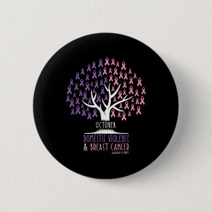 Ribbon Tree-breast Cancer And Domestic Violence Aw 6 Cm Round Badge