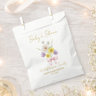 Ribbon Wildflower Seeds Baby Shower Favor Bag