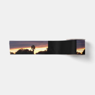 Ribbon with a palm tree and dark sunset clouds satin ribbon