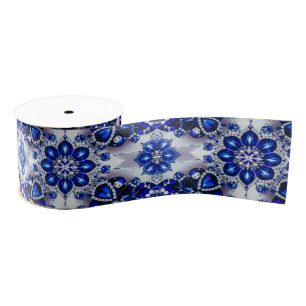Ribbon with Blue White Colours Grosgrain Ribbon