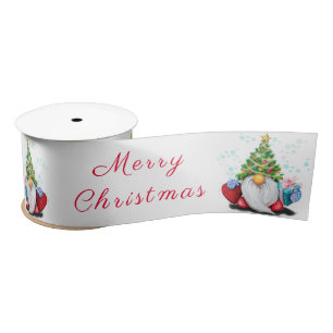 Ribbon with Christmas Gnomes Satin Ribbon