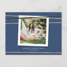 Ribbon Wrapped Framed Photo Holiday card