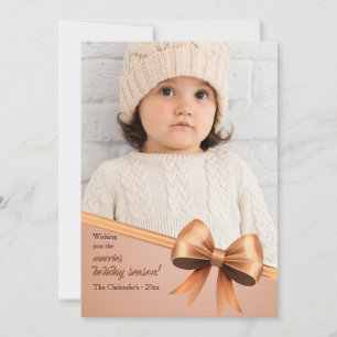 Ribbon Wrapped Photo Holiday Card