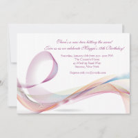 Ribbons Birthday Party Invitation