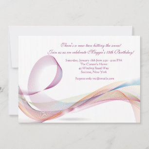 Ribbons Birthday Party Invitation