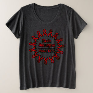 Ribbons/Circle...Brain Aneurysm Plus Size T-Shirt