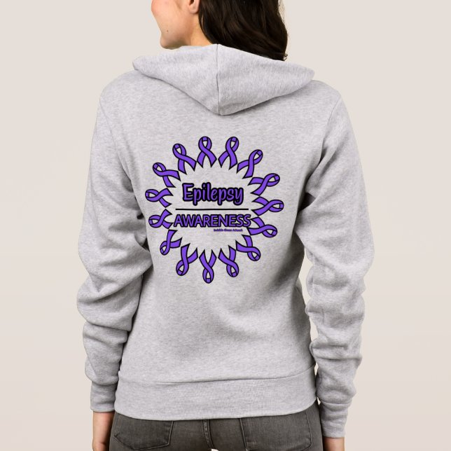 Ribbons/Circle...Epilepsy Hoodie (Back)