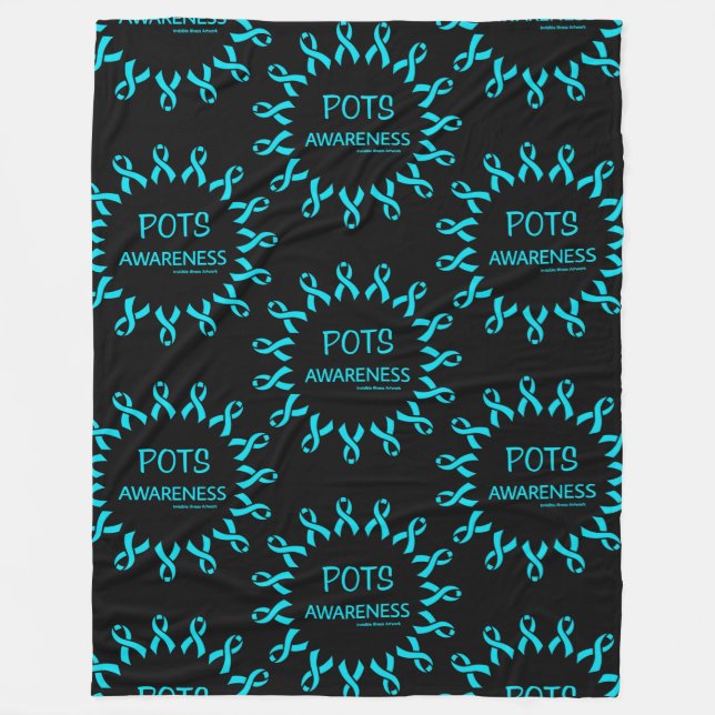 Ribbons/Circle...POTS Fleece Blanket (Front)