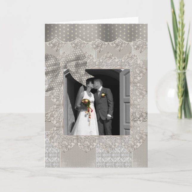Ribbons & Lace Photo Frame Card (Front)