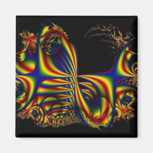 Ribbons Rainbow Fractal Art Magnet