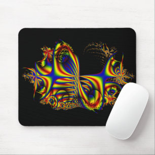 Ribbons Rainbow Fractal Art Mouse Pad