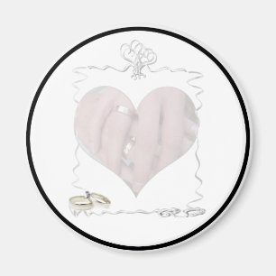 Ribbons & Rings with Wedding Couple Magnet