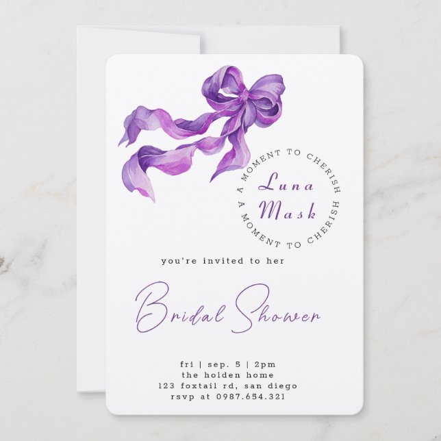 Ribbons & Romance Bridal Shower Invitation (Front)