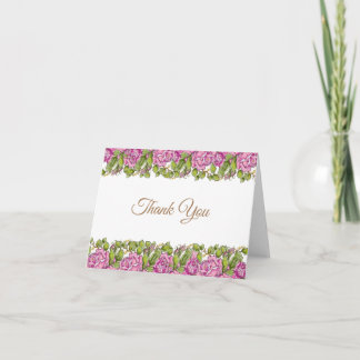 Ribbons & Roses Watercolor Thank You Notecard