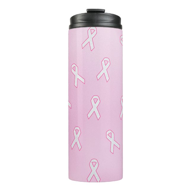 Ribbons with Light Pink Background Thermal Tumbler (Front)