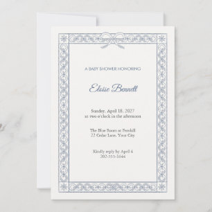 Ribbonwork Bowknot Baby Shower Invitation