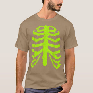 Ribcage Distressed Spooky Skeleton T-Shirt
