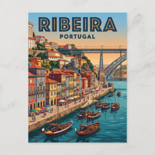 Ribeira Waterfront Portugal Postcard