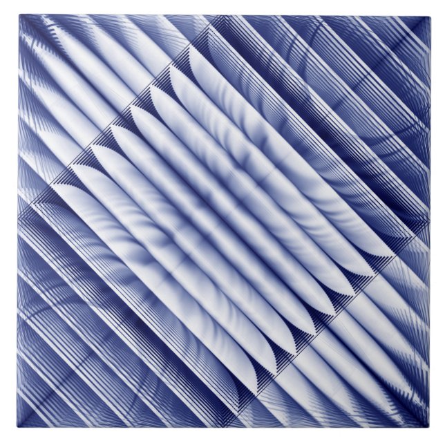 Ribs blue structure tile (Front)