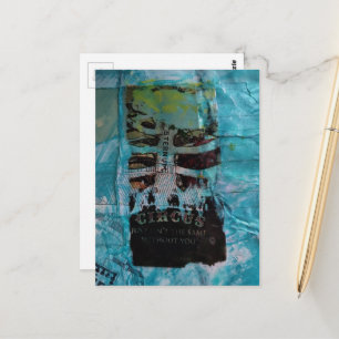 Ribs Circus random mixed media collage Postcard