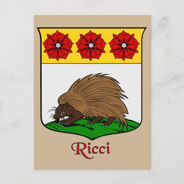 Ricci Family Heraldic Shield Postcard (Front)