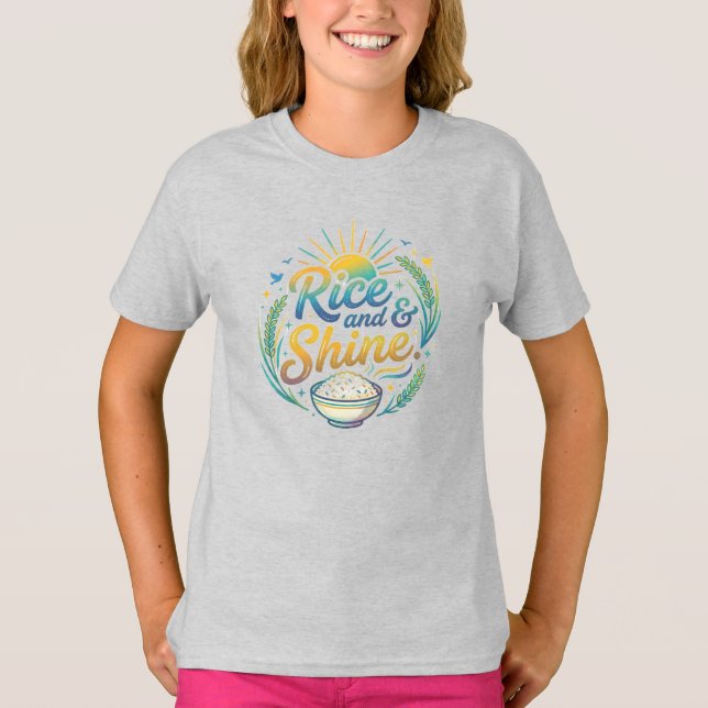 Rice and Shine Funny Breakfast T-Shirt (Front)