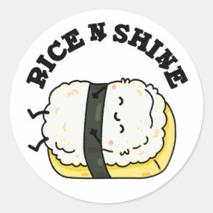 Rice And Shine Funny Sleeping Sushi Pun Classic Round Sticker