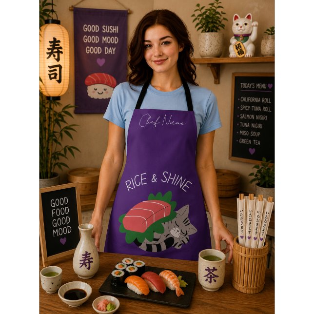 Rice and shine , sushi cat apron (Creator Uploaded)