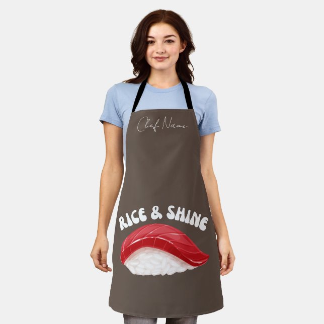 Rice and shine , sushi cat apron (Worn)