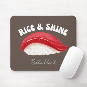 Rice and shine , sushi cat mouse pad