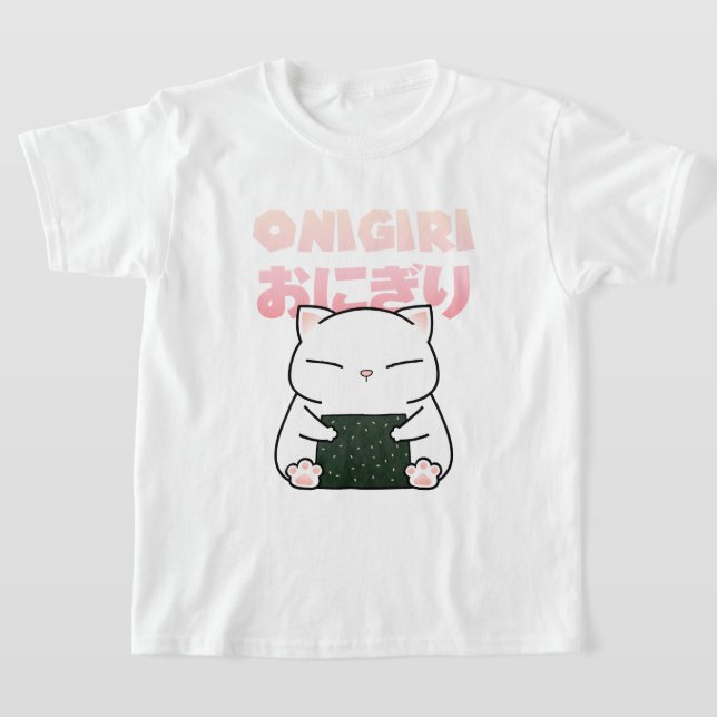 Rice Ball Sushi Cat T-Shirt (Laydown)