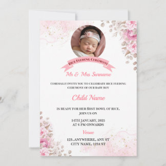 Rice Feeding Invitation, Annaprashan Card