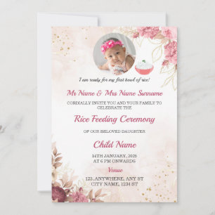 Rice Feeding Invitation, Annaprashan Card