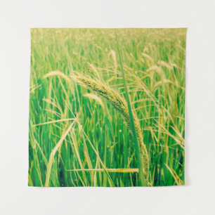 Rice field in rural and fresh,  vintage styleabstr tapestry